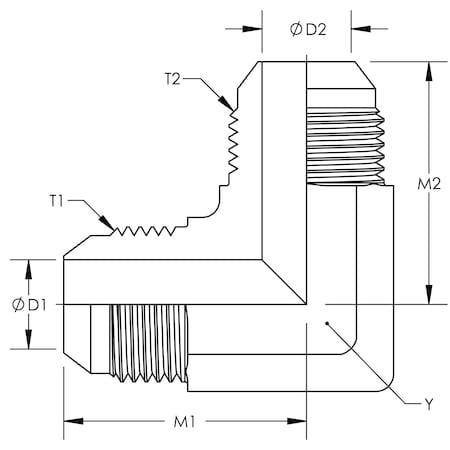 World Wide Fittings JIC 90 Deg. Union Elbow Stainless Steel 2500X10X10SS